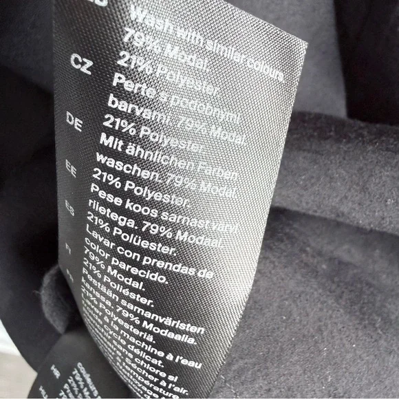 COS Black Midi V-Neck A-Line Dress Black Size 4 Modest Minimalist Elastic Waist - Picture 12 of 16